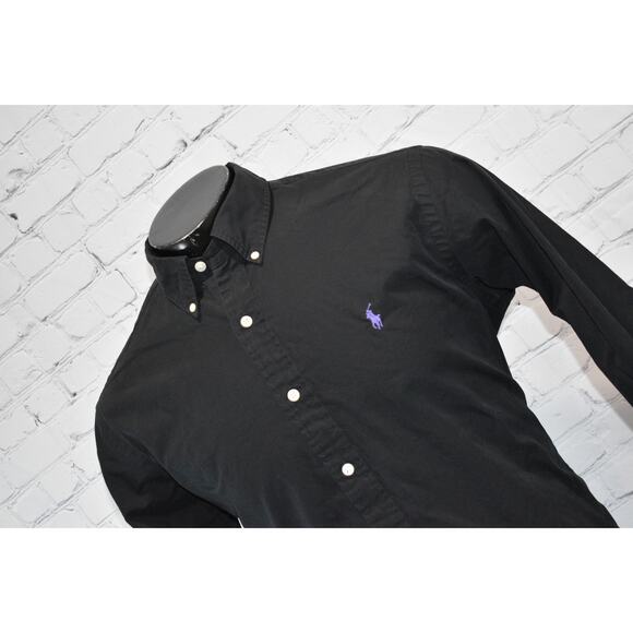 Polo Ralph Lauren Shirt Mens Size Large Dress Button Up Cotton Black - Picture 1 of 6
